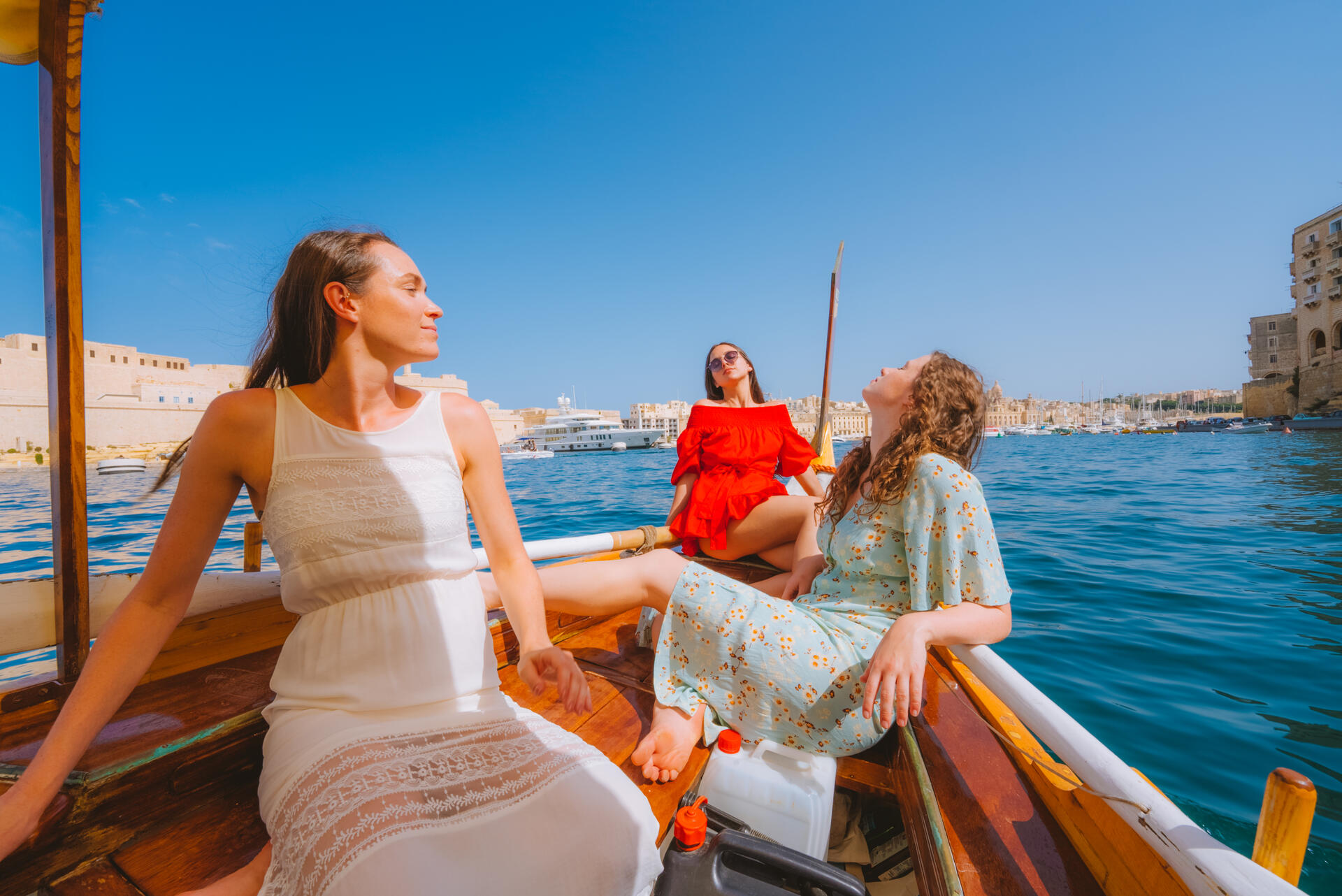 Traditional dghaisa water taxi Three Cities Malta