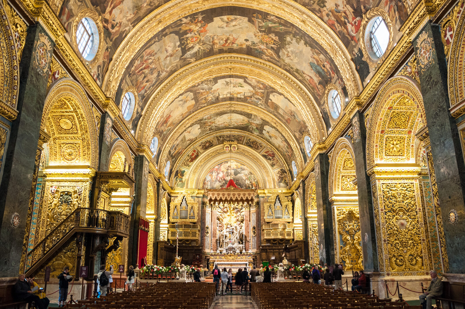 Interior nave of St John's Co-Cathedral, Valletta