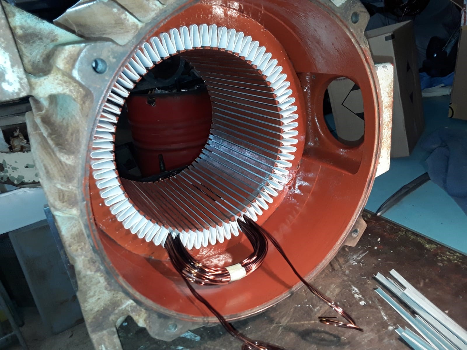 Electric motor winding repair and insulation work
